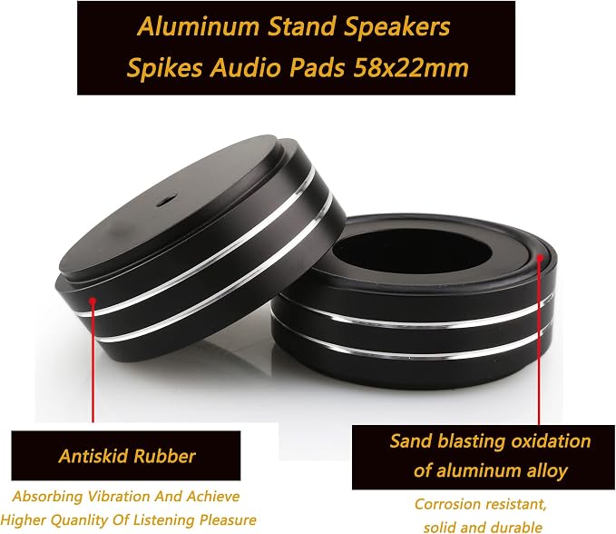 Tertullus 4 Pcs Speaker Feet, 58x22mm Speaker Spikes HiFi Isolation Feet - Image 7