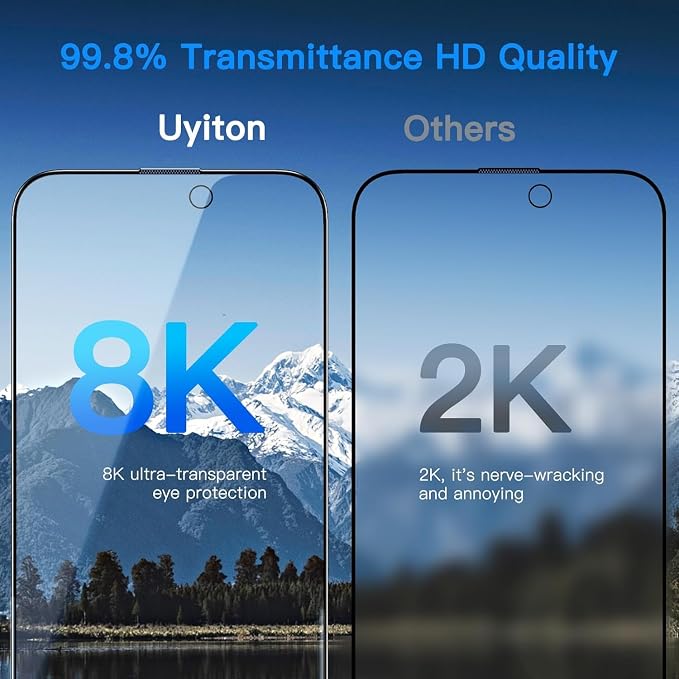 Uyiton Anti-Blue Light for iPhone 14 Pro Max Screen Protector - Image 3