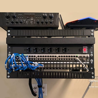 RIVECO 4U 19" Wall Mount Network Rack – 17.7" Deep 2 Post Open Frame Cabinet - Image 6