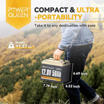 Power Queen 12V 50Ah LiFePO4 Battery - Image 2