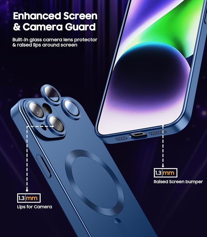 Magnetic for iPhone 15 Case Slim Soft Silicone Bumper Shockproof Metallic Shine - Image 3