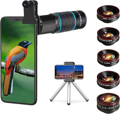 Phone Camera Lens Kit 10 in 1 for iPhone Samsung Pixel Android, 22X Telephoto by Bostionye