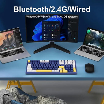 Wireless Mechanical Keyboard, Triple Mode 2.4G/USB-C/BT Gaming Keyboards 100 - Image 3