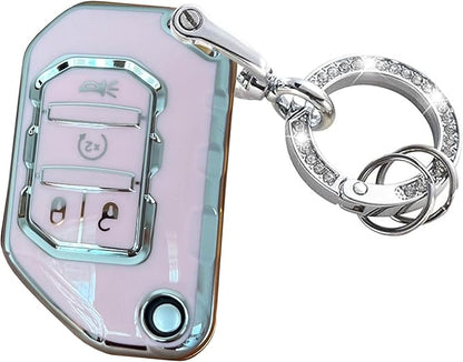 Keyless Entry Systems for Jeep Key Fob Cover Fits for Jeep Wrangler JLU JL by Rilnaewn