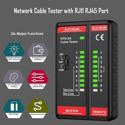 Network Cable Tester with RJ45 RJ11 Port, Ethernet Cable Tester, Ethernet - Image 2