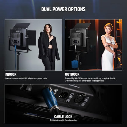 NEEWER Bi Color LED Panel Video Light APP/2.4G/DMX Control, 60W 26600Lux/0.5m - Image 8