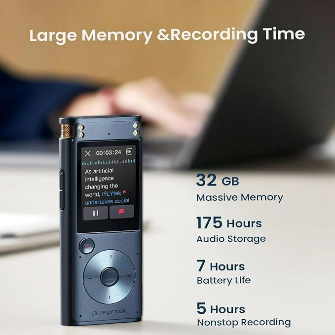Offline AI Voice Recorder with Playback, Secure Digital Recorder with - Image 4