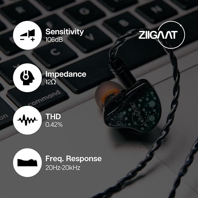 Linsoul ZiiGaat Arcanis in Ear Monitor, Professional 2DD+5BA Hybrid IEM Earphone - Image 7