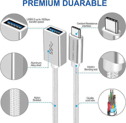 USB C to USB 3.2 Adapter, Transfer up to 10Gbps, Type C to USB(Male-Female OTG - Image 2
