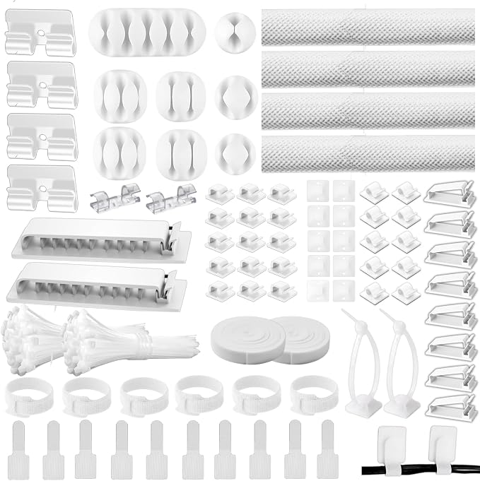 Cable Management Kit, 67 Adhesive Cable Clips, Topavatop Desk Cord Organizer by Topavatop