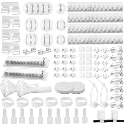 Cable Management Kit, 67 Adhesive Cable Clips, Topavatop Desk Cord Organizer by Topavatop