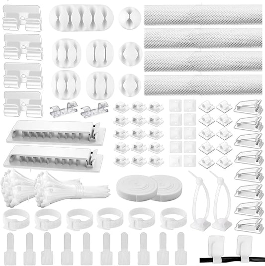 Cable Management Kit, 67 Adhesive Cable Clips, Topavatop Desk Cord Organizer by Topavatop