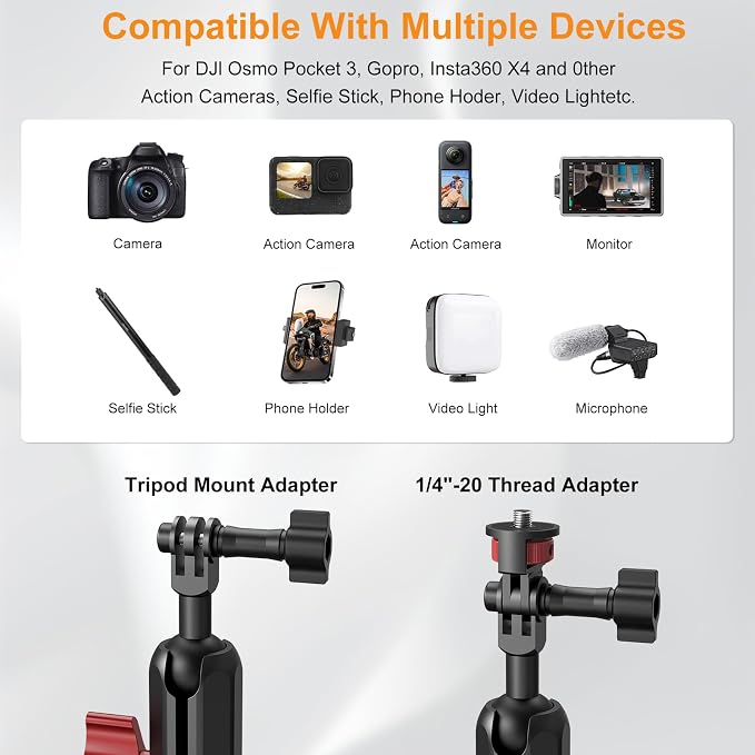 Camera Suction Cup Mount Kits-360°Ball Head Magic Arm, Double-Layer Suction Cup - Image 6