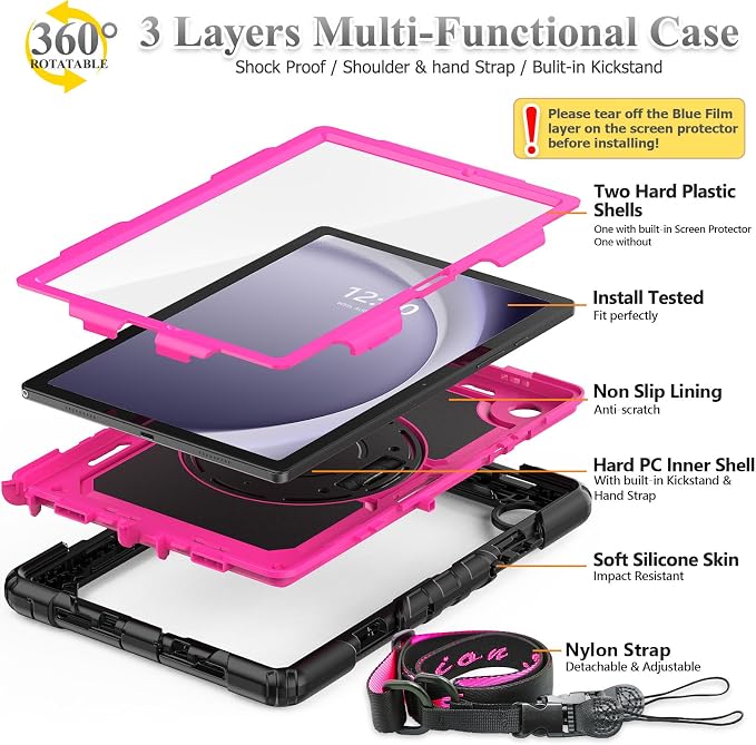 SEYMAC stock Case for Samsung Galaxy Tab A9+ Plus 11'', Full-Body Drop - Image 7