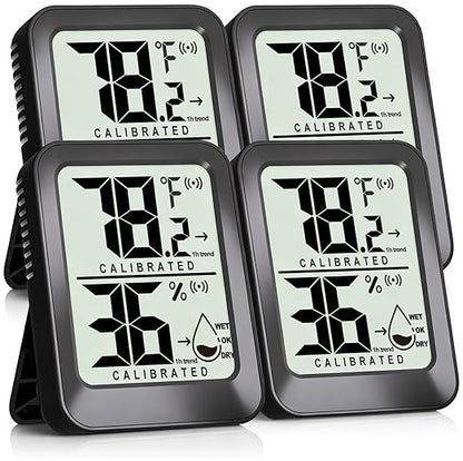 Antonki 4 Pack Mini Room Thermometer Hygrometer Indoor Temperaure and Humidity by Antonki