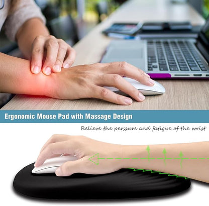 Black Ergonomic Mouse Pad Wrist Support, Mouse Pad - Image 3