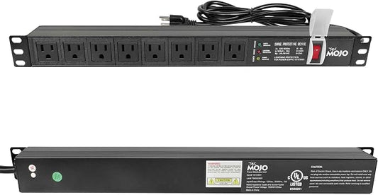 Tecmojo 1U Rack-Mount Horizontal 8-Outlet Power Strip UL Listed PDU by Tecmojo