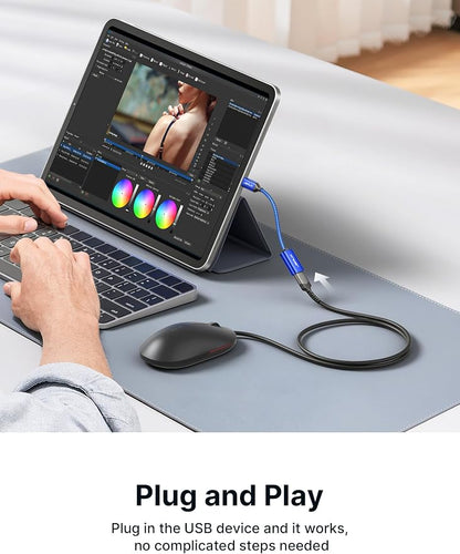 JSAUX USB C to USB Adapter, USB Type C Male to USB 3.0 Female OTG Cable-Blue - Image 6