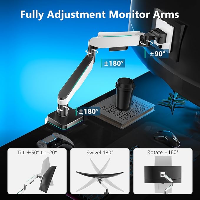 WALI Heavy Duty Monitor Arm, Monitor Stand - Image 4