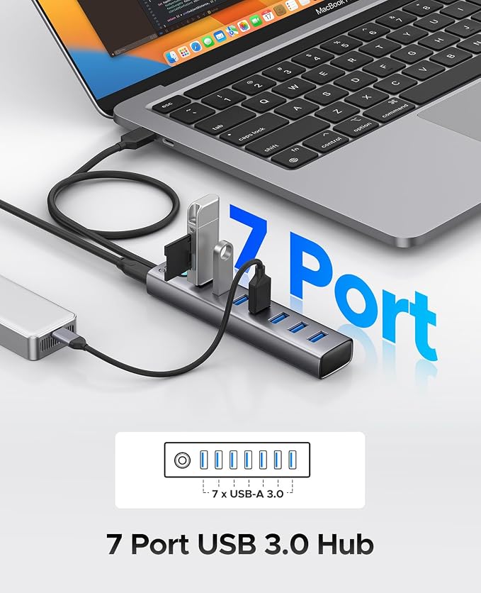 ORICO Aluminum 7-Port USB Hub - Image 2