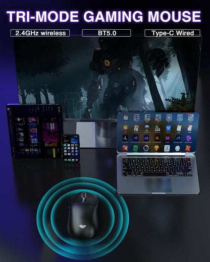 AULA SC580 Wireless Gaming Mouse, Tri-Mode 2.4G/BT5.0/USB-C Gaming Mouse - Image 3