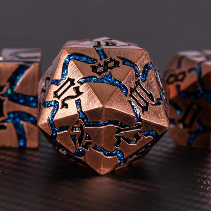 Dice Set D&D Dungeons and Dragons Dice D20 Metal DND Dice Set - Image 2