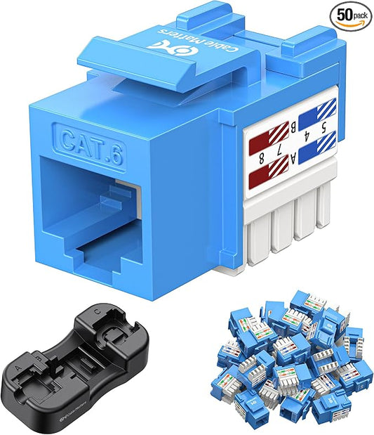 Cable Matters 50-Pack 10Gbps Cat6 Keystone Jacks, RJ45 Keystone Jack, Ethernet by CableMatters