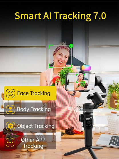 Gimbal Stabilizer for Smartphone, Phone Gimbal w/8" Extension Rod, Profession - Image 4