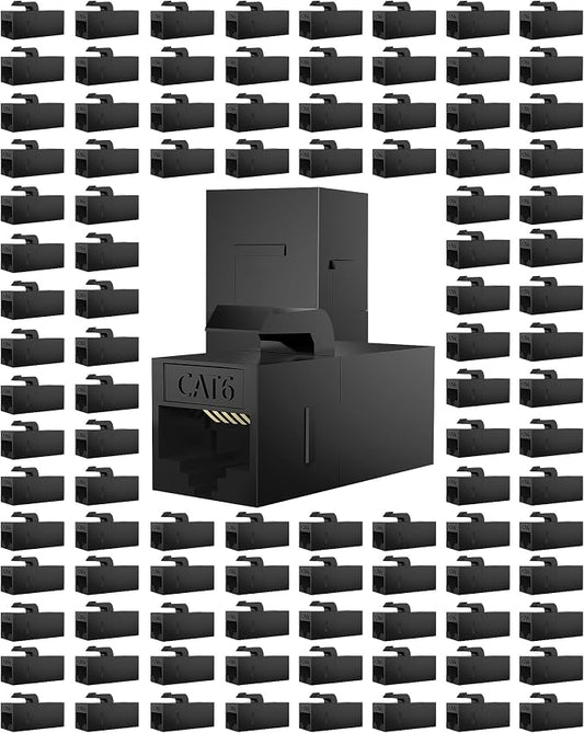 100 Pack Rj45 Coupler Cat6 Cat 6 Cat 5 Cat5 Cat5e Keystone Jack Network Cable by VANDESAIL