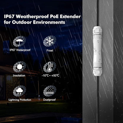 Outdoor IP67 Waterproof Gigabit PoE Passthrough Switch, 1 PoE in 1 PoE Out - Image 6