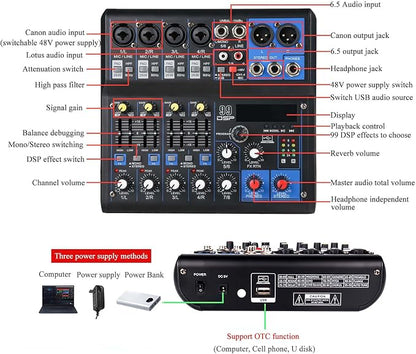Dj Mixers 8 Channel Audio Mixer Sound Board - Image 3