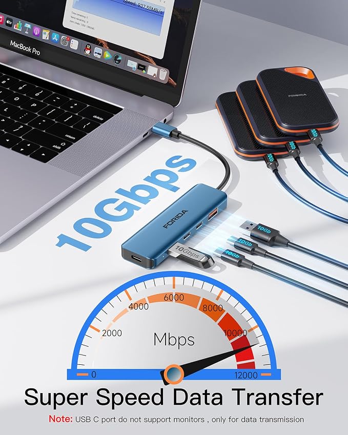 USB C Hub, 10Gbps USB 3.1 Adapter - Image 4