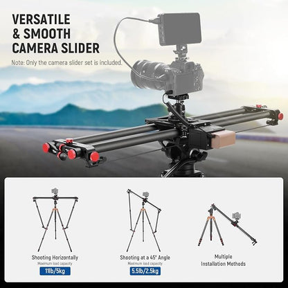 NEEWER 31.5"/80cm Motorized Camera Slider, App Wireless Control DSLR Carbon - Image 2