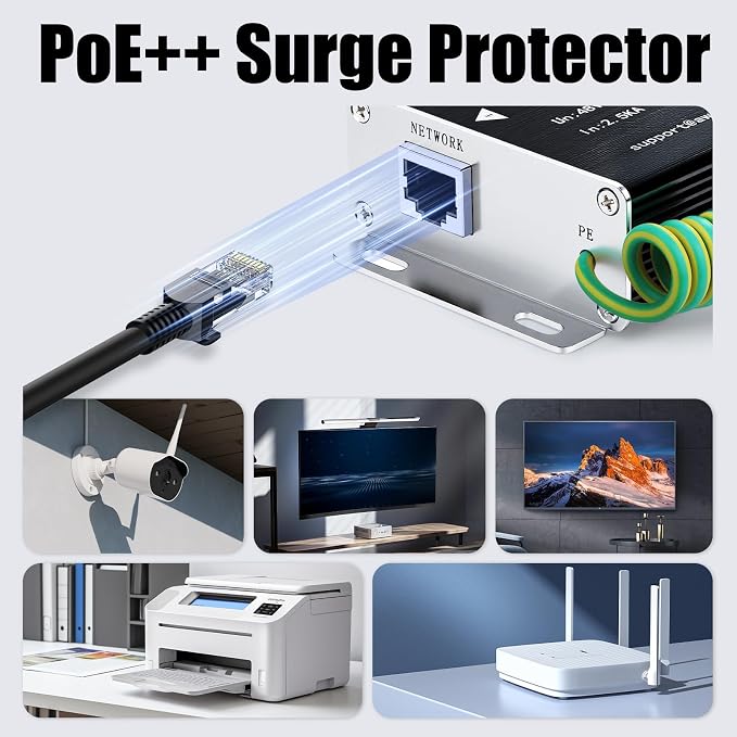 Ethernet Surge Protector Gigabit, Ethernet Lightning Arrestor PoE++ - Image 8