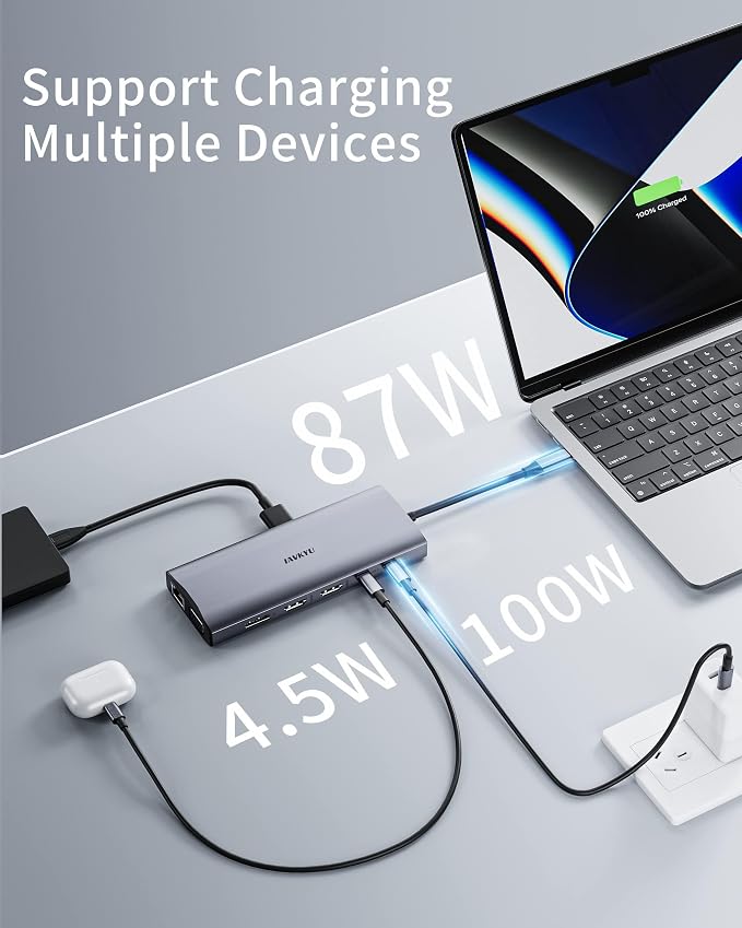 USB C Docking Station 4 Monitor, 14 in 1 Laptop Docking Station 3 Monitor Quad - Image 7