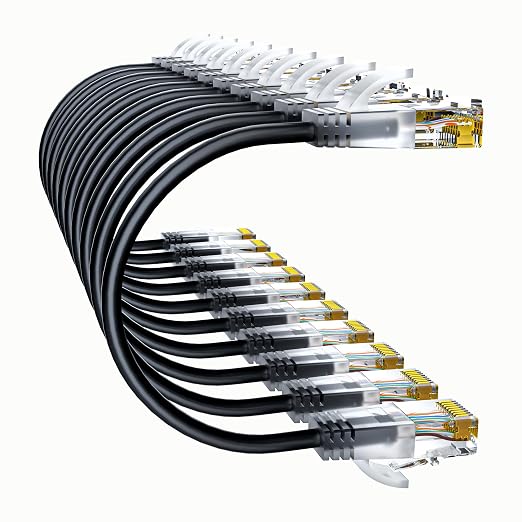 Cat6a Patch Cables 3ft Slim, Cat6 Ethernet Patch Cable Pure Copper, Flexible by 10Gsupxsel