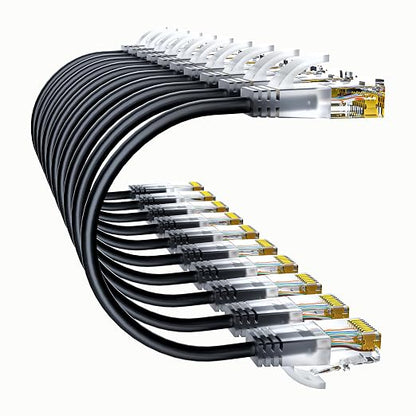 Cat6a Patch Cables 10ft Slim, Cat6 Ethernet Patch Cable Pure Copper, Flexible by 10Gsupxsel