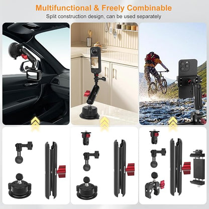 Camera Suction Cup Mount Kits-360°Ball Head Magic Arm, Double-Layer Suction Cup - Image 7