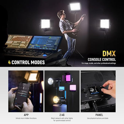 NEEWER Bi Color LED Panel Video Light APP/2.4G/DMX Control, 60W 26600Lux/0.5m - Image 4