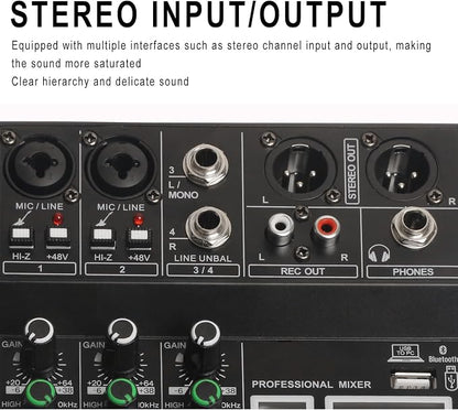 Dj Mixers, 4 Channel Audio Mixer, Sound Board - Image 4
