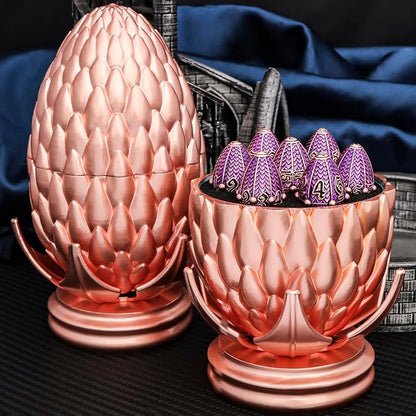 ARUOHHA DND Metal Dice Copper Purple Dragon Egg Dice - Image 3