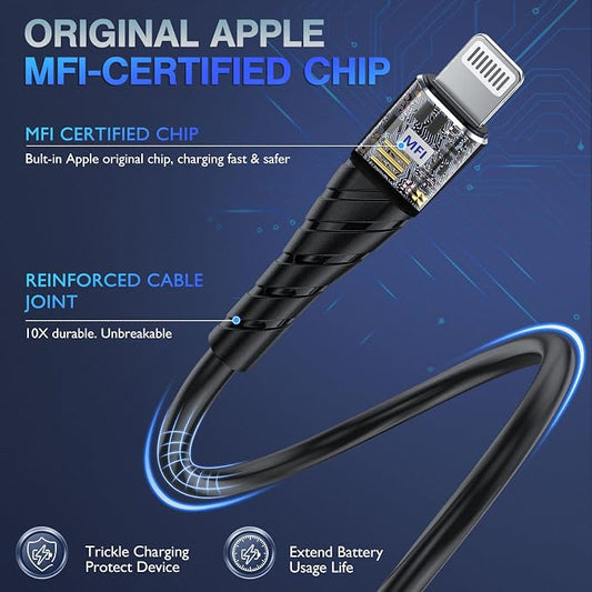 OIITH MFi Certified iPhone Charger Cable 3 Pack 6 Ft, Long - Image 2