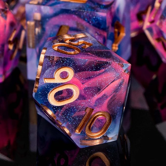 ARUOHHA Sharp Edges Dice Set DND Resin Lightning Dice - Image 4