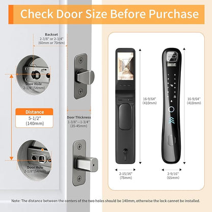 EIYSIE Smart Lock with Camera & Video Doorbell, 8-in-1 Keyless Entry Door Lock - Image 3