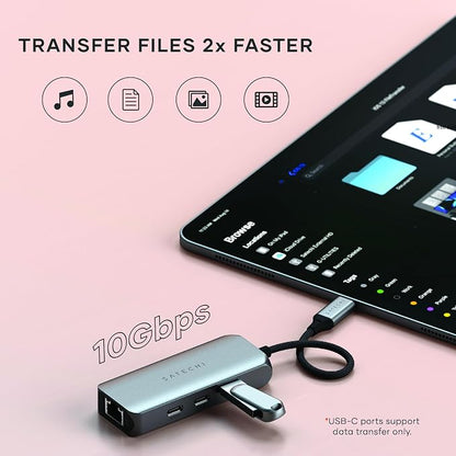 Satechi USB C Ethernet Adapter 2.5 Gigabit, 4 in 1 USB C Network Adapter - Image 4