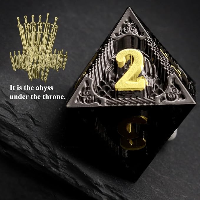 Haxtec Metal DND Dice Set Black Gold Metal D&D Dice - Image 3
