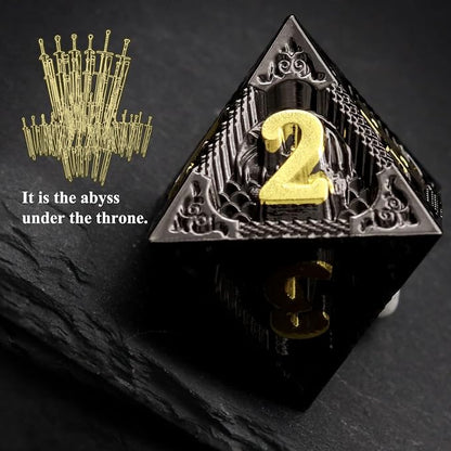 Haxtec Metal DND Dice Set Black Gold Metal D&D Dice - Image 3