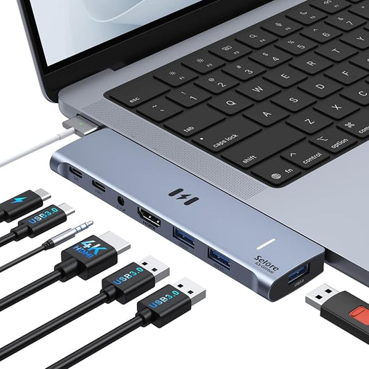 USB C Adapter HDMI Hub for MacBook Pro/Air M5 M4 M3 M2 M1 2025-2018 13" 15" 16" by SeloreS-Global