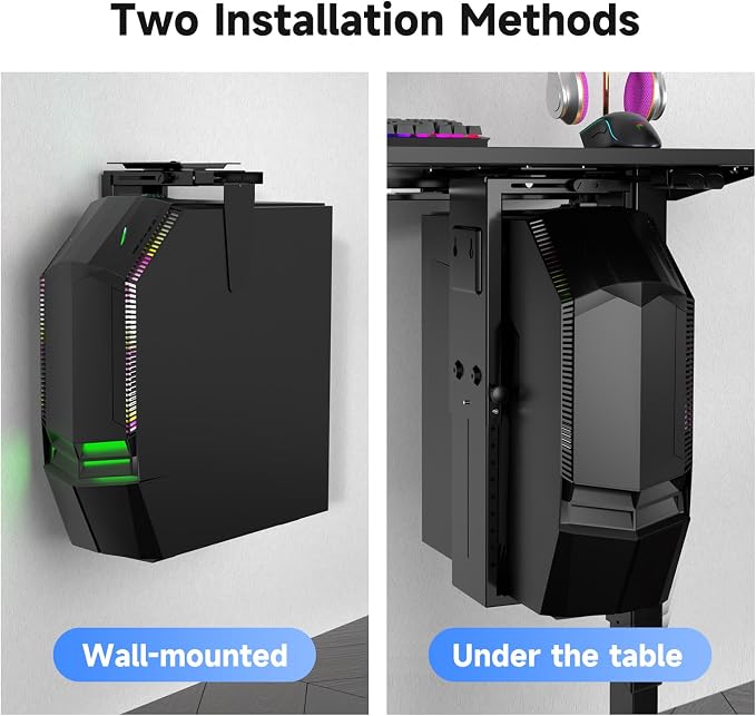 Suptek Adjustable Under Desk and Wall PC Mount, 3.94 to 11.61 inch Wide - Image 6