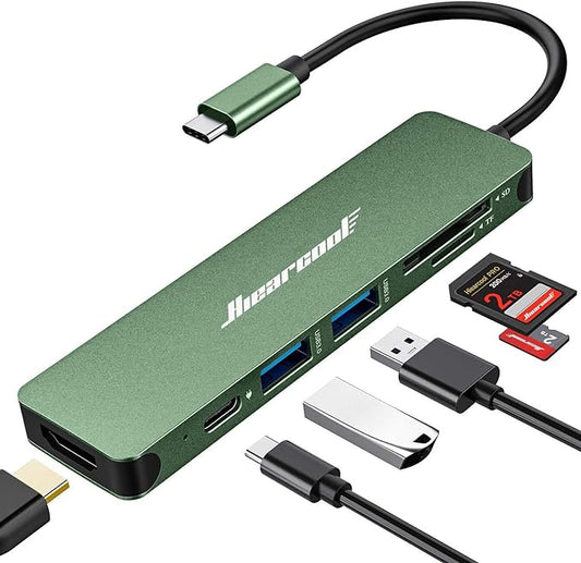 Hiearcool USB C Hub, USB-C Adapter, 7 in 1 USBC to HDMI Multi-Port Adapter by Hiearcool